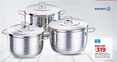 Korkmaz Stainless Steel Cookware set 6Pcs A1802