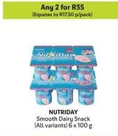 NUTRIDAY Smooth Dairy Snack (All variants) 6 x 100g Any 2