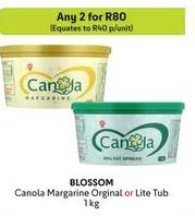 Canola Margarine Original or Lite Tub 1kg Anu 2