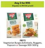 Fry's Vegetarian Burger, Schnitzels, Nuggets, Popcorn or Sausage 300-500g Any 2