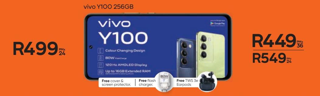 vivo Y100 256GB with Colour Changing Design, 80W Flash Charge, 120Hz AMOLED Display, Up to 16GB Extended RAM