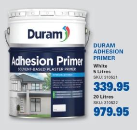 Duram Adhesion Primer - Solvent-Based Plaster Primer, 5 Litres