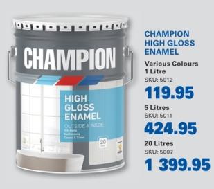 CHAMPION HIGH GLOSS ENAMEL 1 Litre