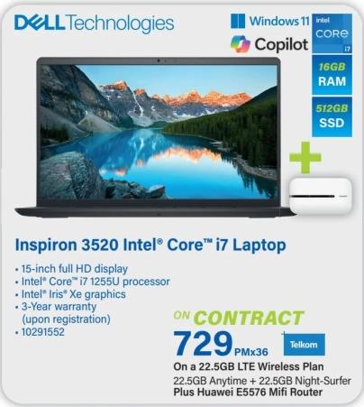 Dell Inspiron 3520 Intel® Core™ i7 Laptop 