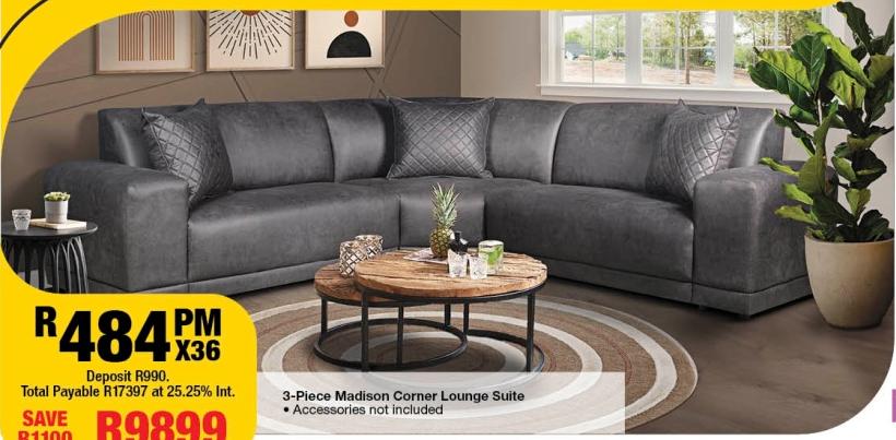 3-Piece Madison Corner Lounge Suite