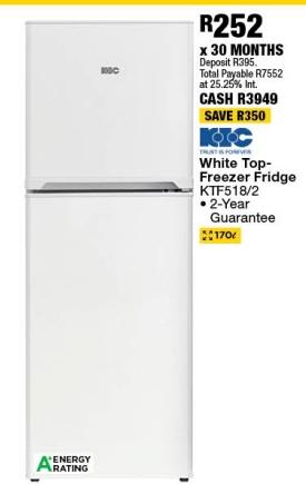 White Top-Freezer Fridge KTF518/2