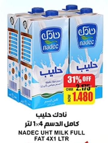 NADEC UHT MILK FULL FAT 4x1 LTR