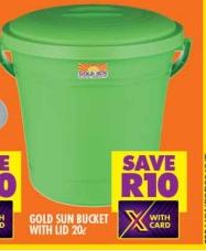 Gold Sun Bucket with Lid