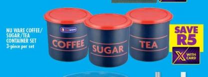 NU WARE coffee/sugar/tea container set