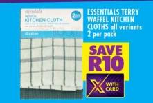 ESSENTIALS TERRY WAFFEL KITCHEN CLOTHS all variants