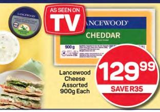 Lancewood Cheese Assorted 900g Each