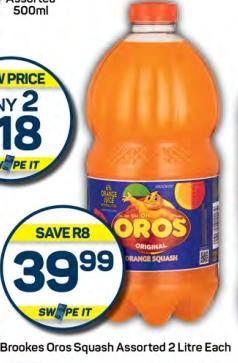 Brookes Oros Squash Assorted 2 Litre Each