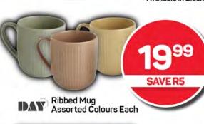 Ribbed Mug Assorted Colours Each