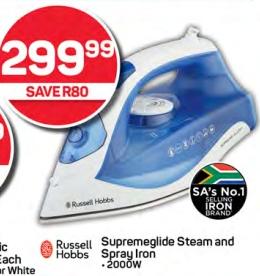 Russell Hobbs Supremeglide Steam and Spray Iron 2000W