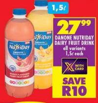 Danone NutriDay Dairy Fruit Drink all variants 1.5 LTR