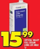 CRYSTAL VALLEY FULL CREAM LONG LIFE MILK 1 LTR