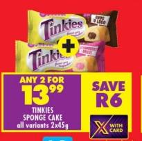 Tinkies Sponge Cake all variants 2x45g