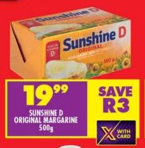 Sunshine D Original Margarine 500g