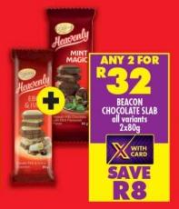 Beacon Chocolate Slab all variants 2X80 GM