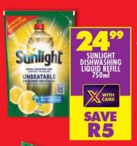 Sunlight Dishwashing Liquid Refill 750ml