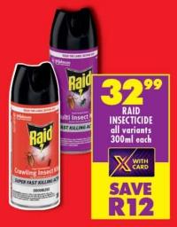 RAID INSECTICIDE all variants 300ml each