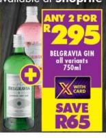 Belgravia Gin all variants 750ml