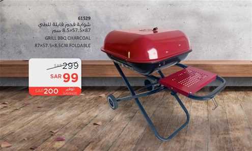 GRILL BBQ CHARCOAL 87x57.5x8.5CM FOLDABLE