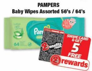 Pampers Baby Wipes Assorted 56/64s 