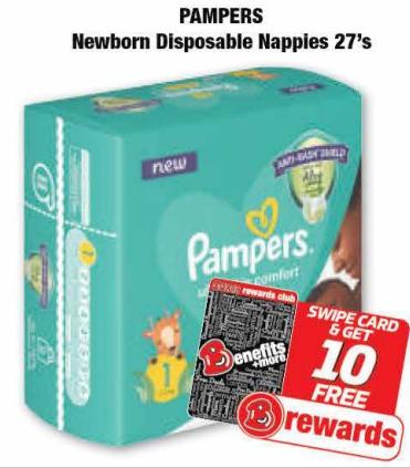 PAMPERS Newborn Disposable Nappies 27's