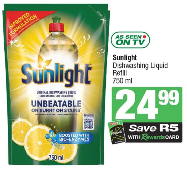 Sunlight Dishwashing Liquid Refill 750 ml