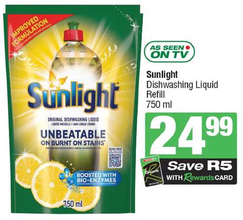 Sunlight Dishwashing Liquid Refill 750 ml