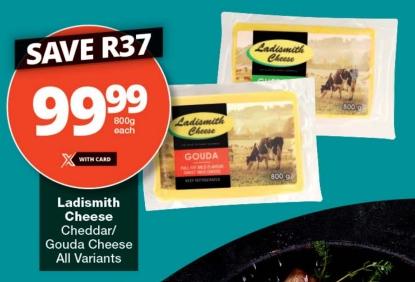 Ladismith Cheese Cheddar/Gouda Cheese All Variants 800g