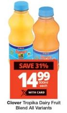 Clover Tropika Dairy Fruit Blend All Variants 500ml