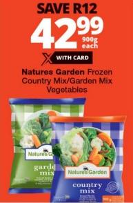 Natures Garden Frozen Country Mix/Garden Mix Vegetables 900g