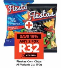 Fiestas Corn Chips All Variants 2 x 150g