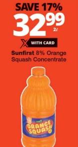 Sunfirst 8% Orange Squash Concentrate