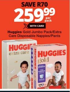 Huggies Gold Jumbo Pack/Extra Care Disposable Nappies/Pants