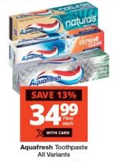 Aquafresh Toothpaste All Variants 75ml