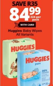 Huggies Baby Wipes All Variants 224per pack 