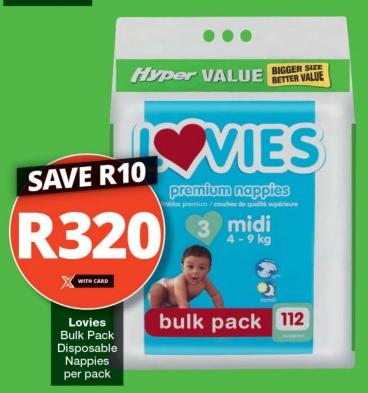 Lovies Bulk Pack Disposable Nappies 112 pcs