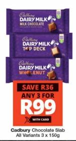 Cadbury Chocolate Slab All Variants Any 3 x 150g