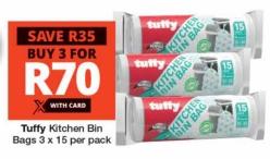 Tuffy Kitchen Bin Bags 3 x 15 per pack