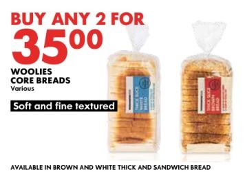 Woolworths Woolies Core Breads Various