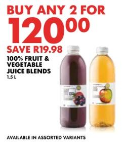 100% Fruit & Vegetable Juice Blends 1.5l