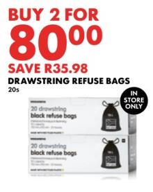 Drawstring refuse bags 20'S 