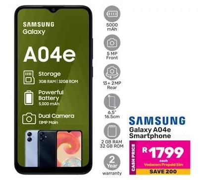 Samsung Galaxy A04e Smartphone