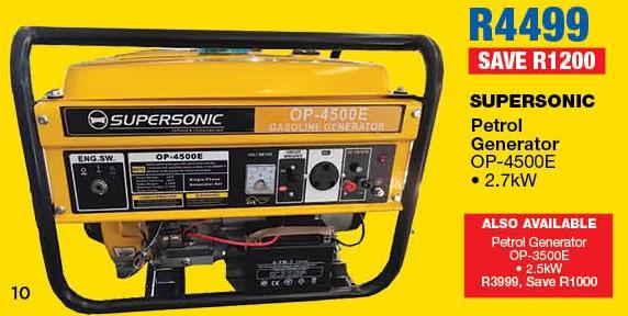 SUPSONIC Petrol Generator OP-4500E