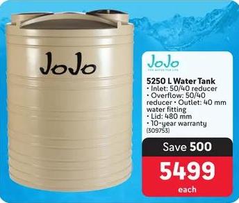 JoJo 5250 L Water Tank 