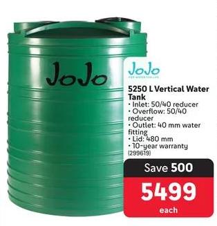 Jojo 5250 L Vertical Water Tank