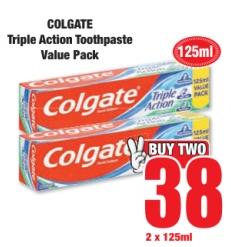 Colgate Triple Action Toothpaste Value Pack 2x125 ml 